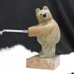 At Least a Two Putt soapstone carving by Canadian artist Vance Theoret